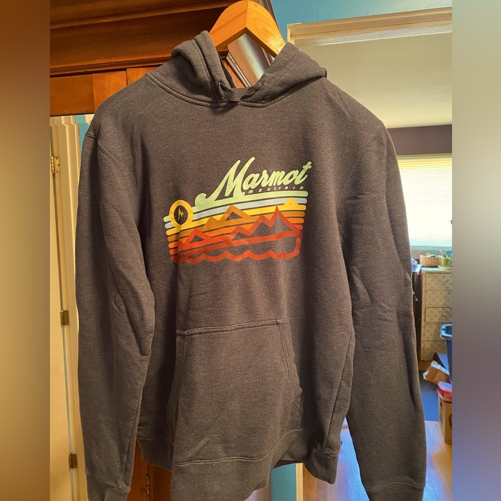 Marmot grey hoodie sweatshirt